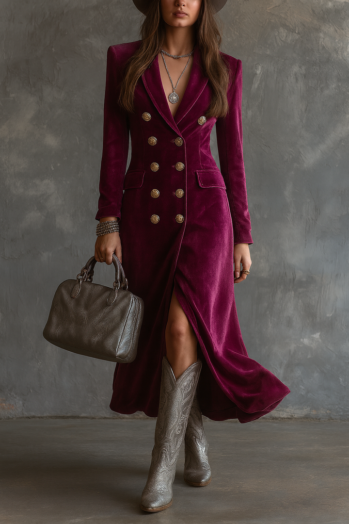 Victoria | Vestido blazer de terciopelo