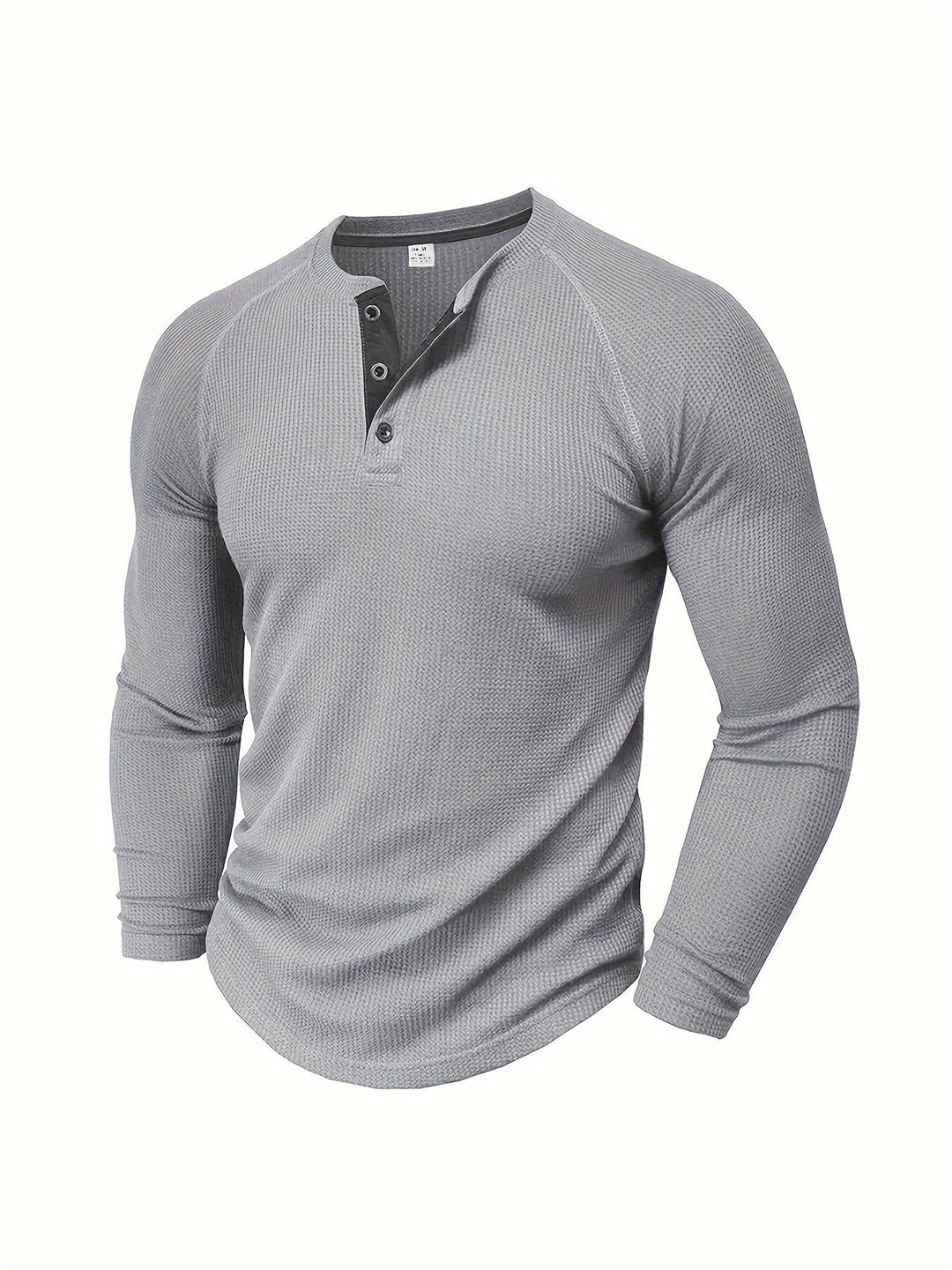 Callum | Polished Long Sleeve Henley Shirt with Button Placket and Tailored Fit