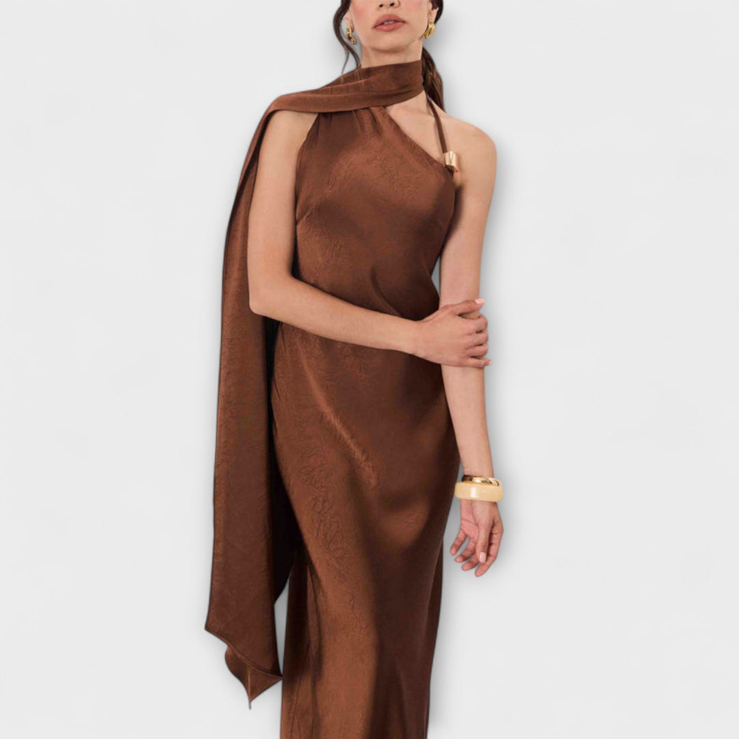 Azura - Vestido Maxi Chic em Cetim