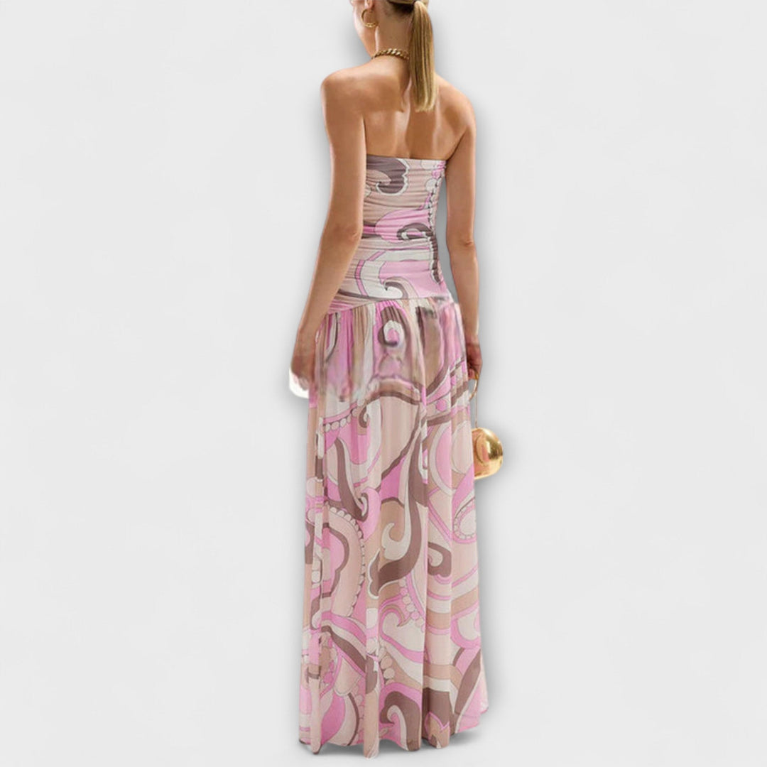 Tatum - Stunning Pastel Off-Shoulder Maxi Dress