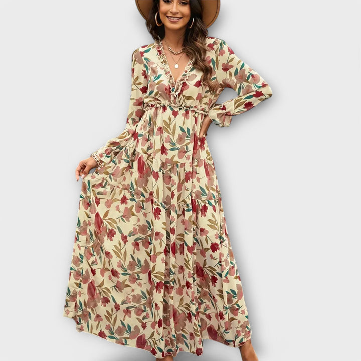 Elle | Vestido Maxi Floral con Escote en V