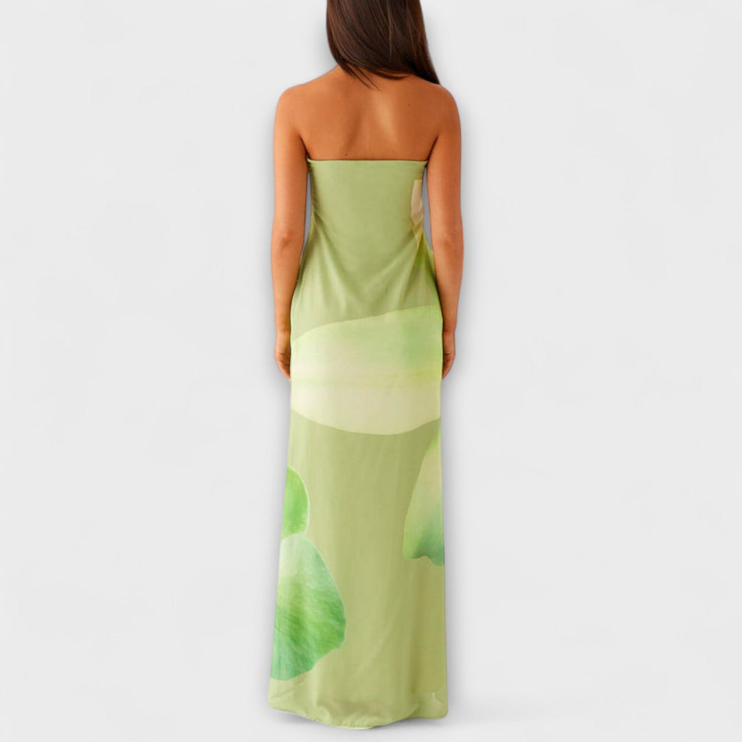Zephyra - Vestido maxi estiloso con hombros descubiertos