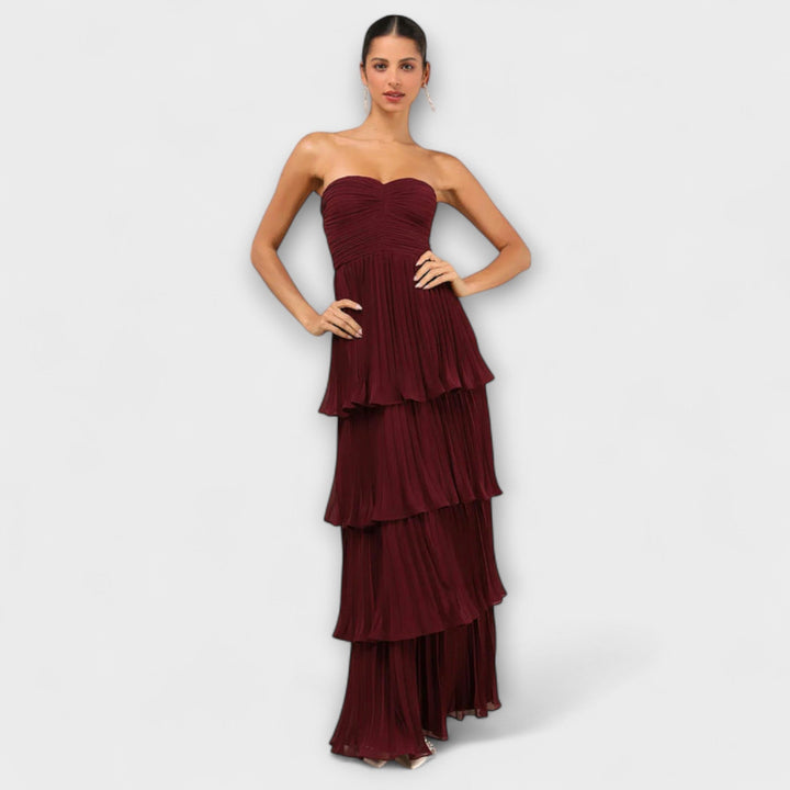 Lorena - Strapless Layered Maxi Dress