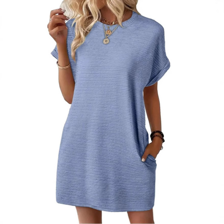 EVASHA™ – Casual Minimalistisk Rund Hals Sommerkjole