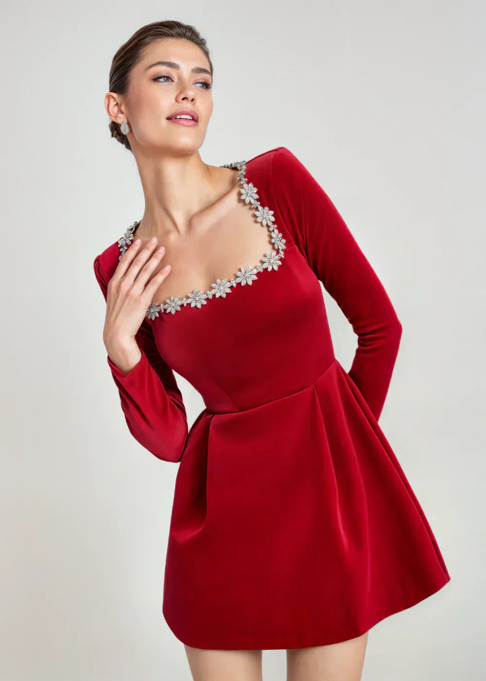 Willow™ | Vestido Mini de Veludo