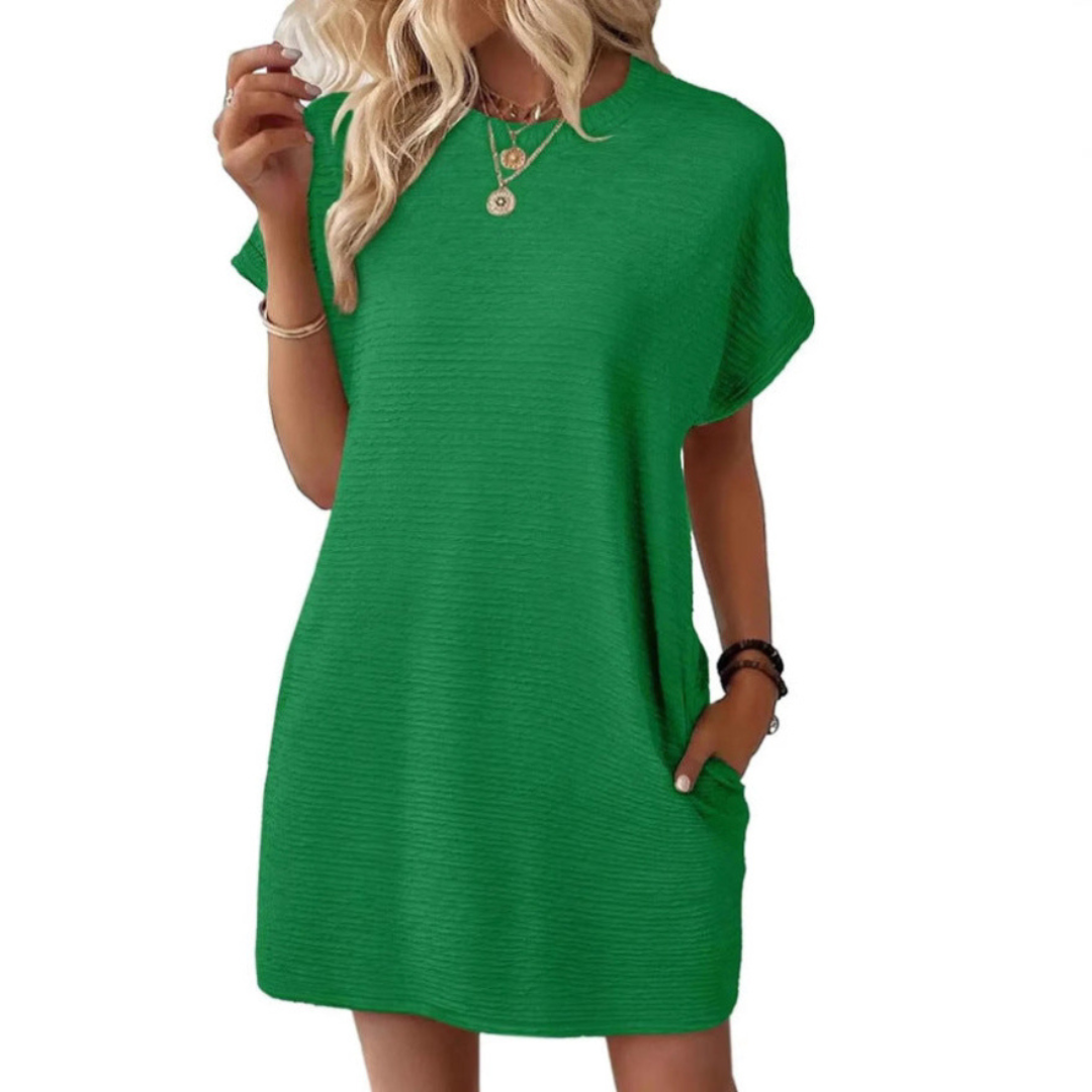 EVASHA™ – Casual Minimalistisk Rund Hals Sommerkjole