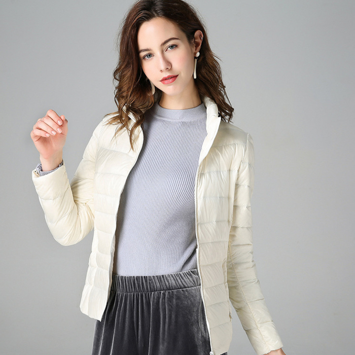 Women's Jacket Cotton Down Waterproof Lightweight Packable Pockets Office Travel