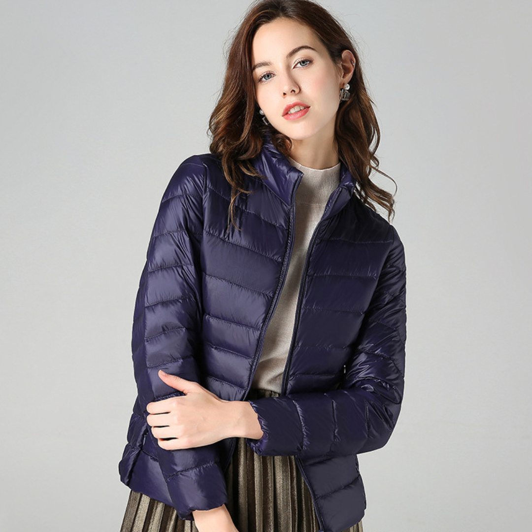 Women's Jacket Cotton Down Waterproof Lightweight Packable Pockets Office Travel