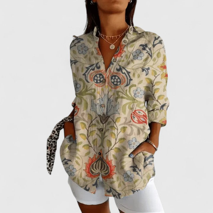 Katarine | Elegant Blomstret Bluse
