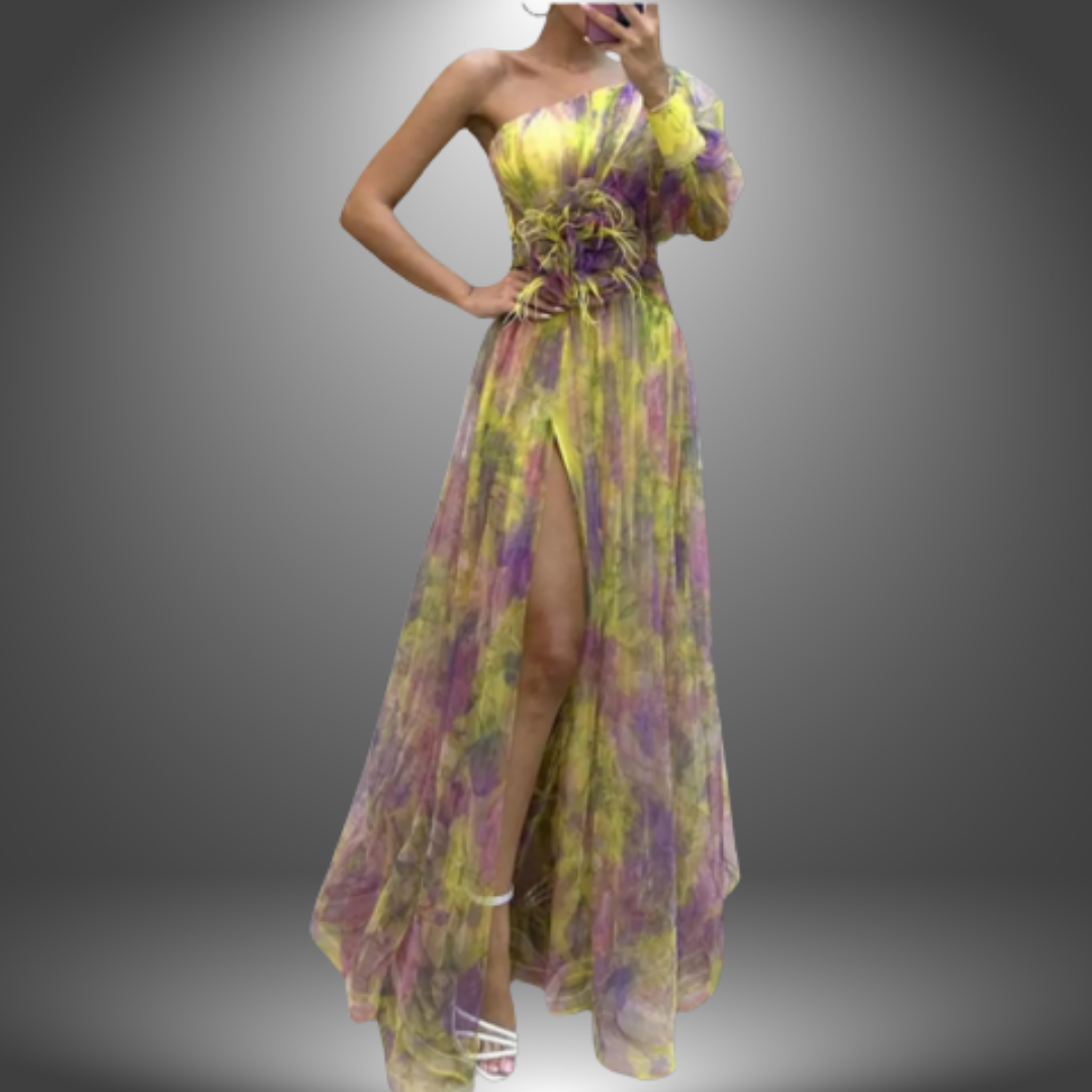 Addison | One-Shoulder Floral Maxi Dress
