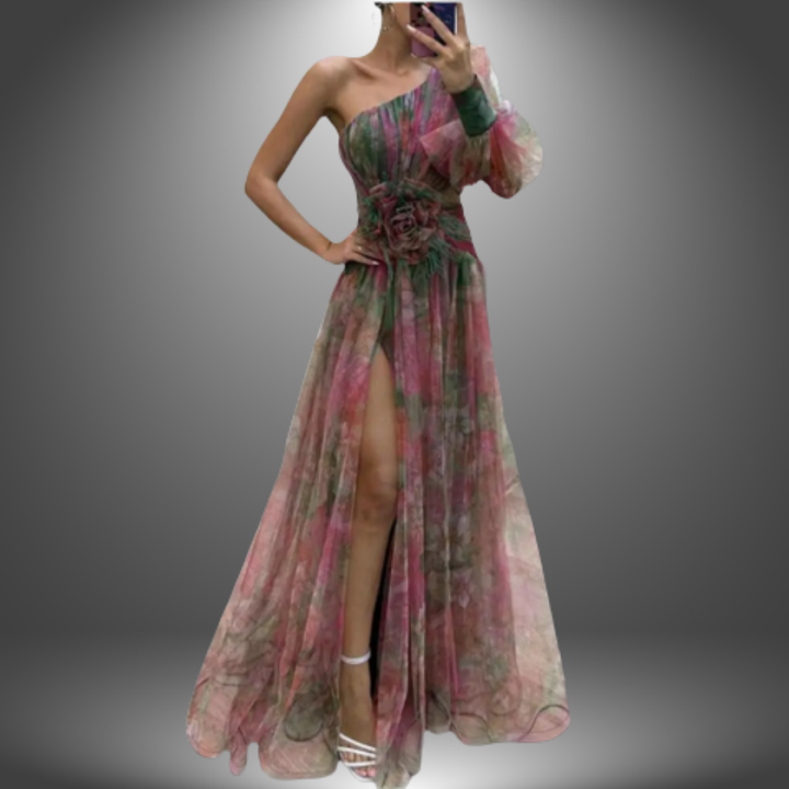 Addison | One-Shoulder Floral Maxi Dress
