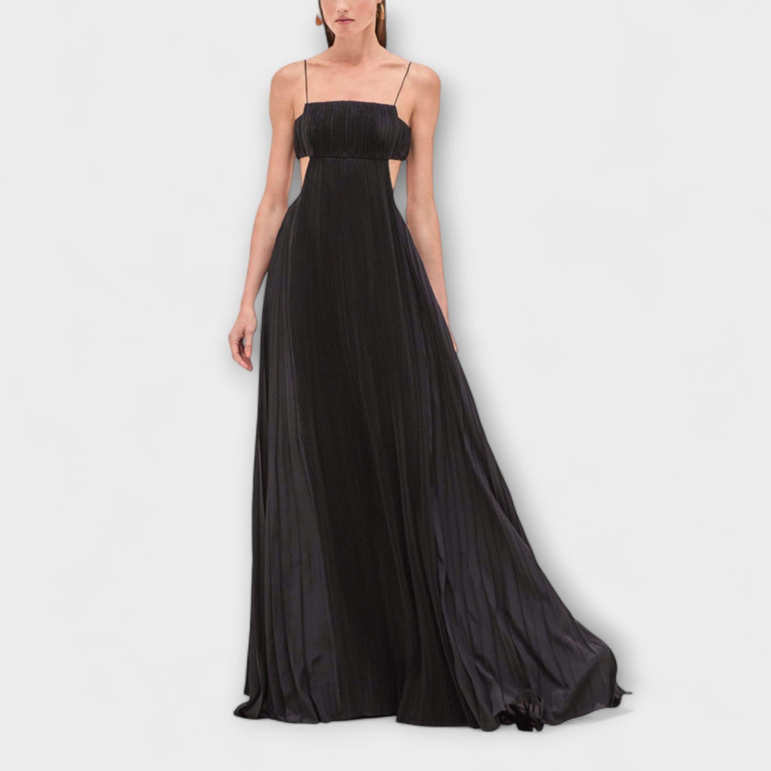Mireille - Chic plisseret cutout flydende maxikjole