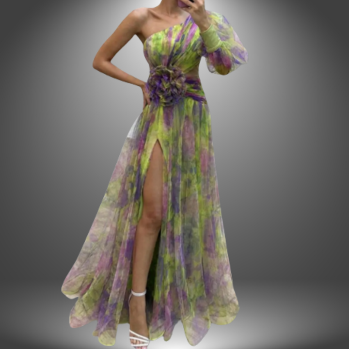 Addison | One-Shoulder Floral Maxi Dress