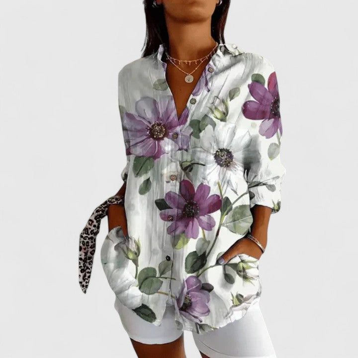 Katarine | Elegant Blomstret Bluse