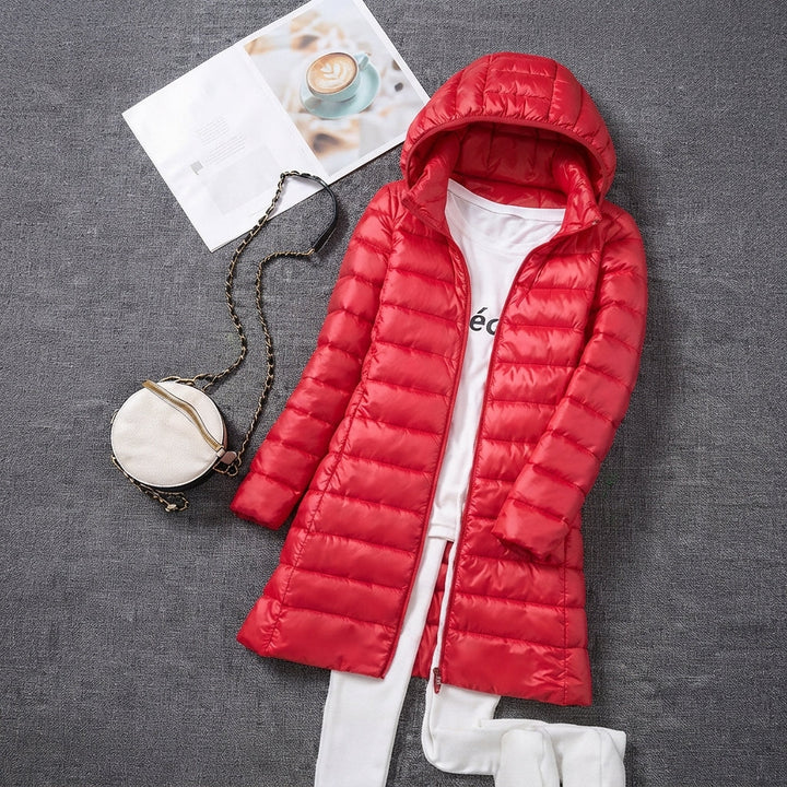Cordula | Ultralight Long Quilted Parka with Fitted Waist and Integrated Hood
