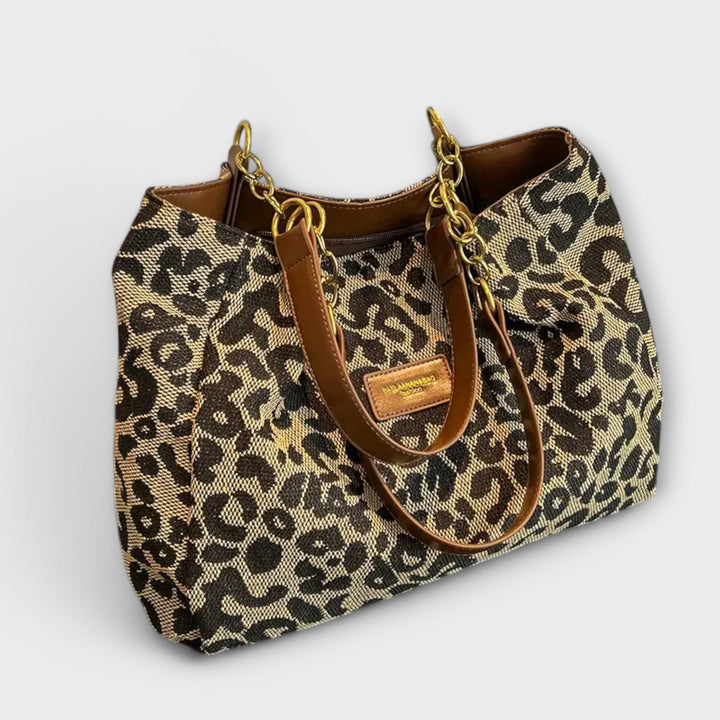 Olivia | Borsa a tracolla in tela leopardata