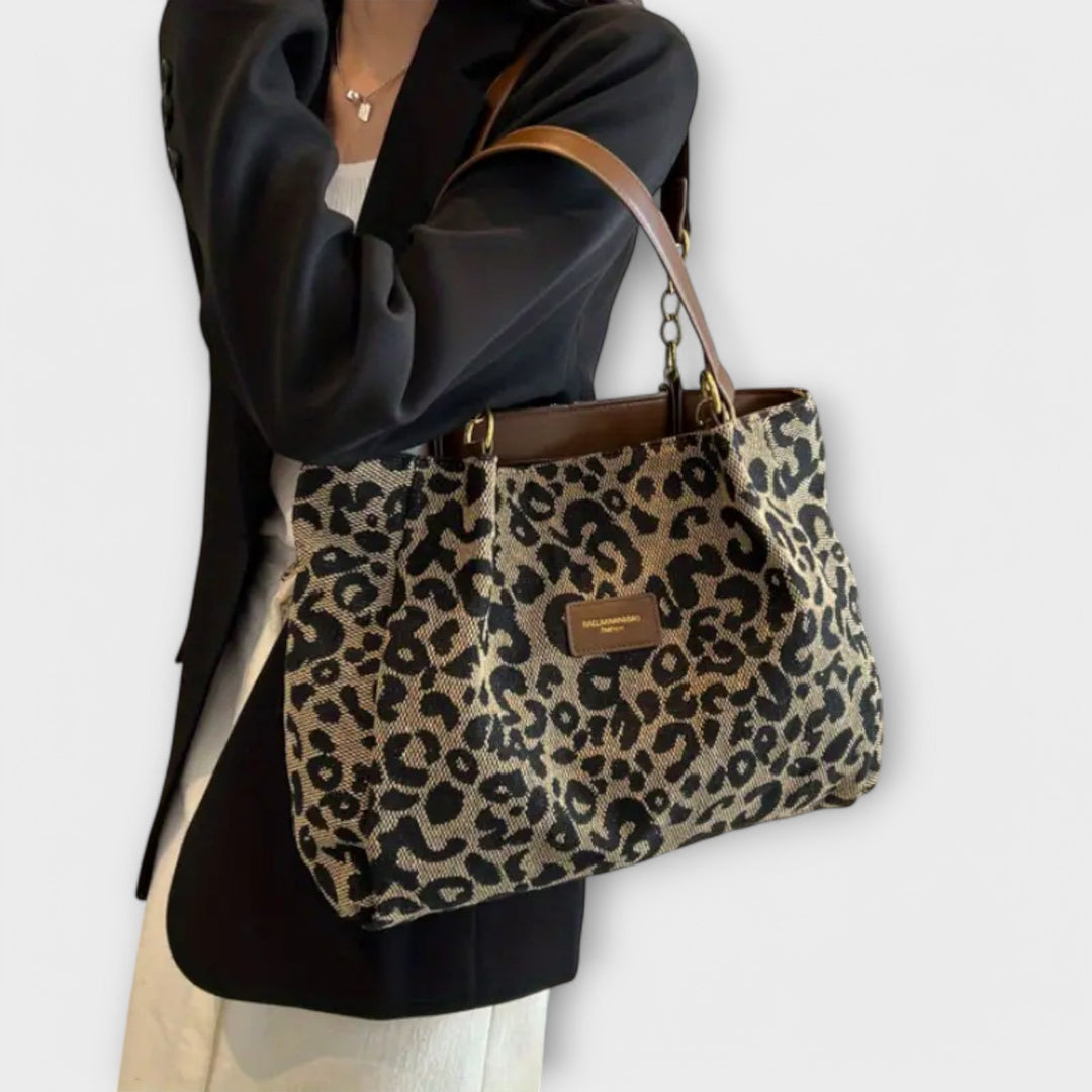 Olivia | Borsa a tracolla in tela leopardata