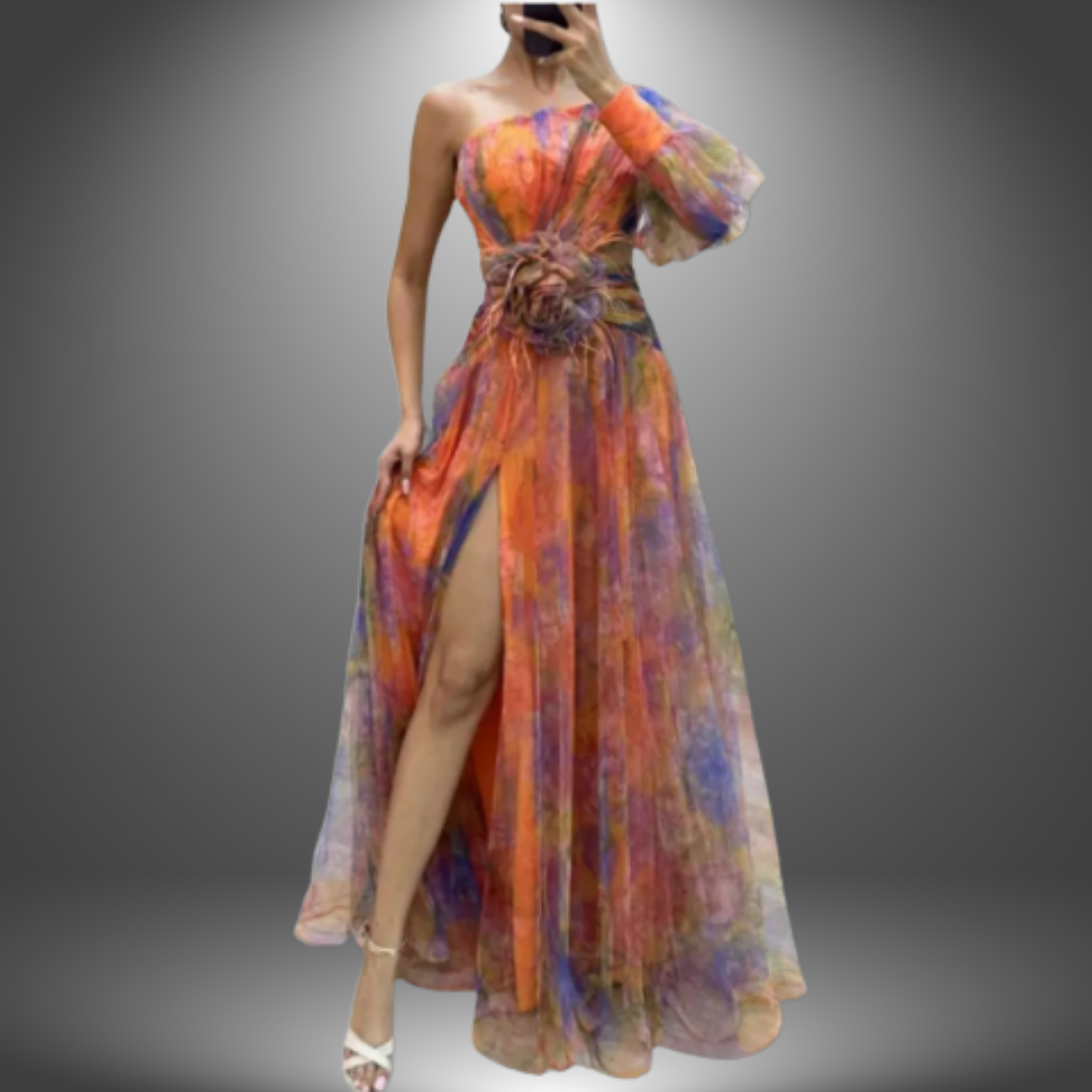 Addison | One-Shoulder Floral Maxi Dress