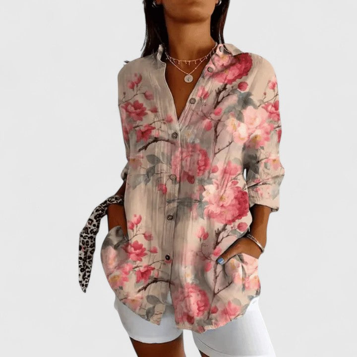 Katarine | Elegant Blomstret Bluse