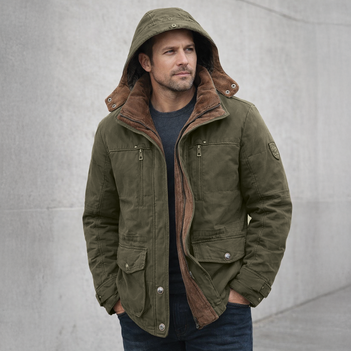 Colter | Sturdy Men’s Waterproof Fleece Lined Jacket with Detachable Hood