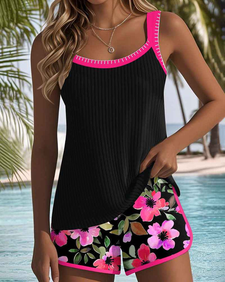 Conjunto Elegante de Tankini em Duas Peças