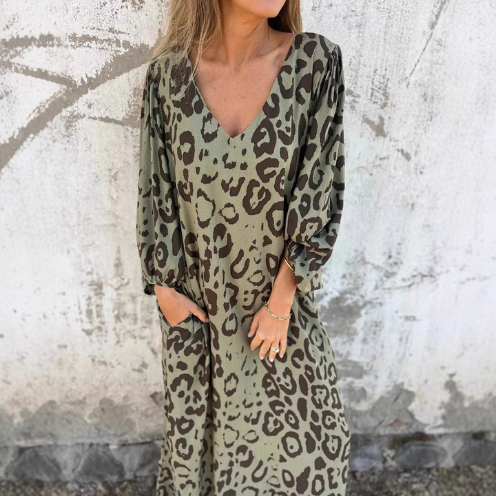 Denise | Vestido com Estampa de Onça