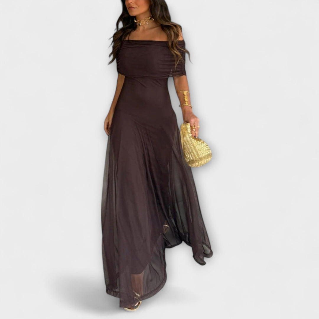 Meadow - Vestido maxi Toledo de malla con un solo hombro