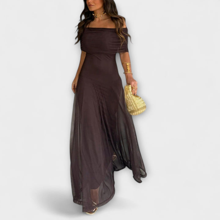 Meadow - Vestido maxi Toledo de malla con un solo hombro