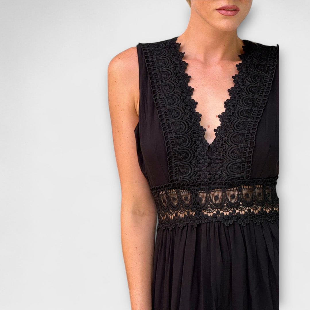 Aurélie - Elegantes Spitzenkleid mit V-Ausschnitt