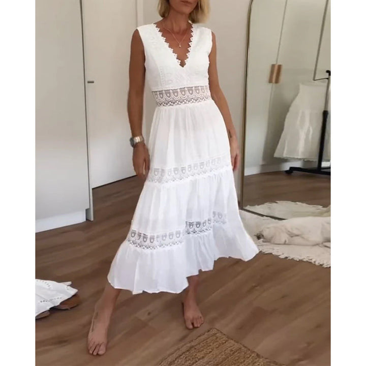 Aurélie™ | Abito Elegante in Pizzo con Scollo a V
