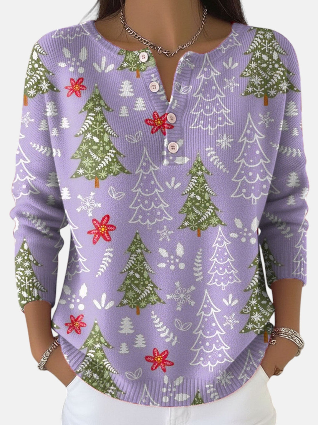 Sofie | Juletrøje med knapper