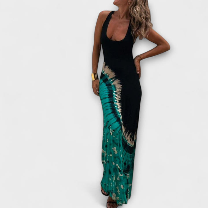Livia - Vestido Longo Tie-Dye Céu Estrelado