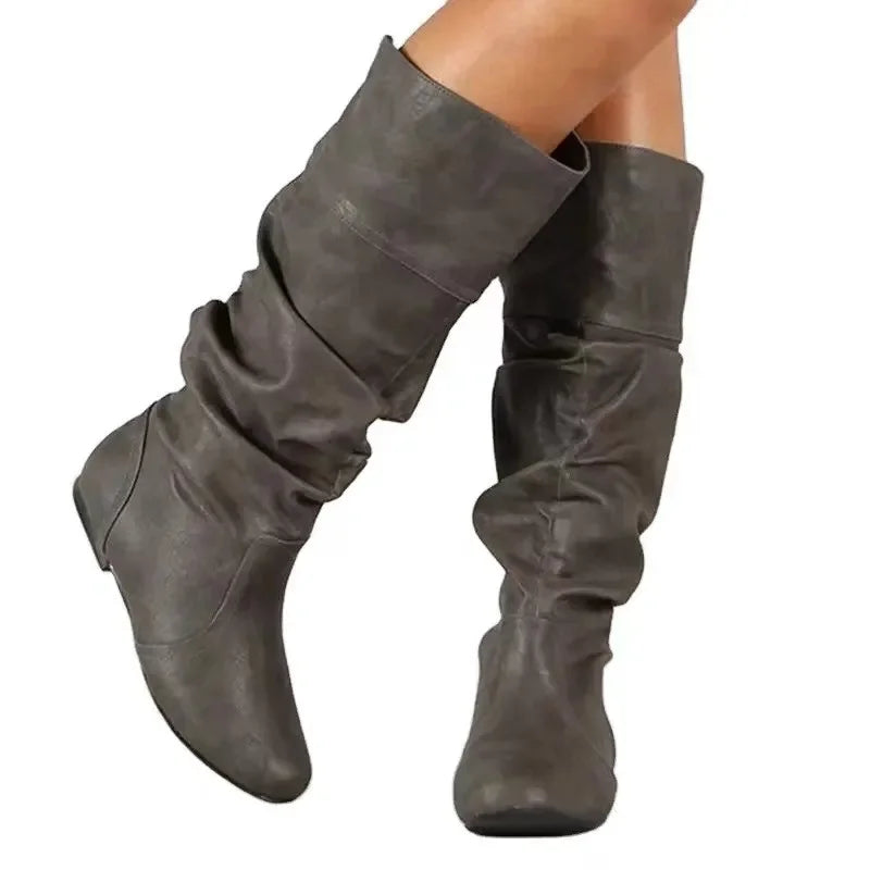 Bianca | Botas clássicas estilo cowboy de cano médio com detalhe de bico fino