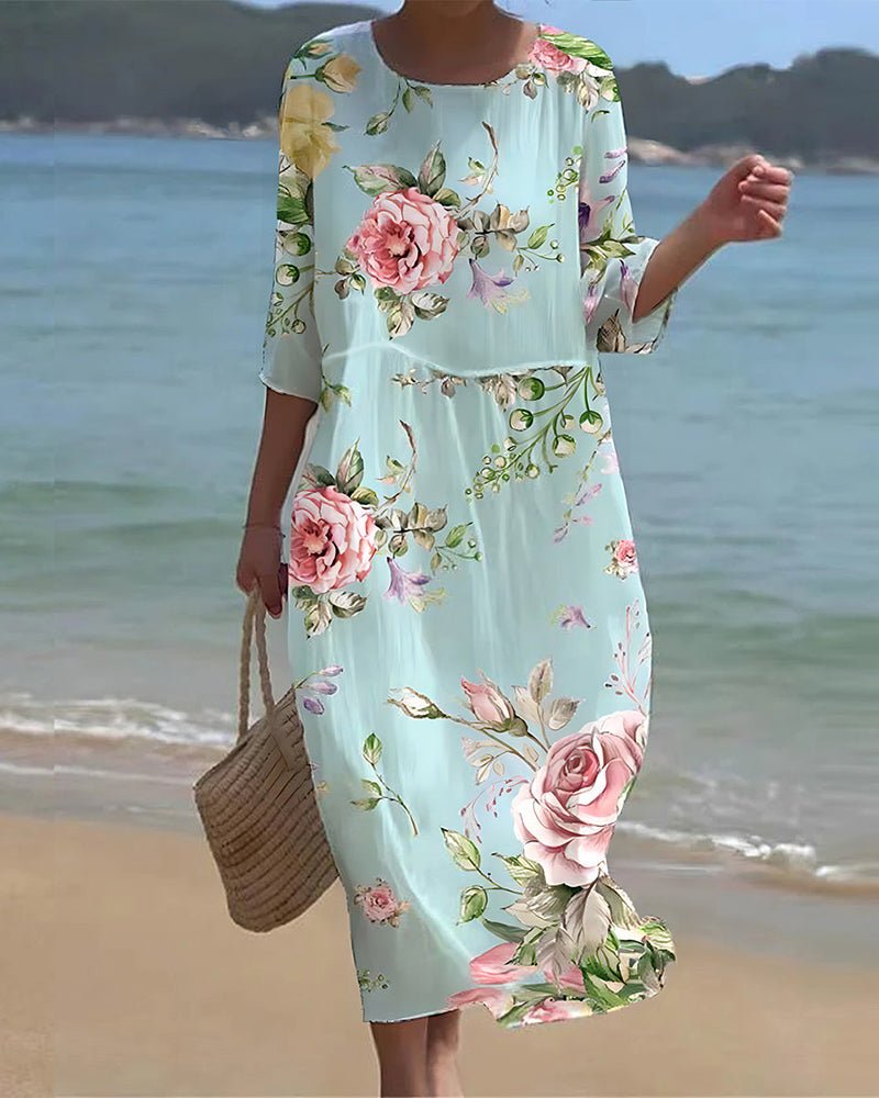 Keely | Robe fleur coucher de soleil