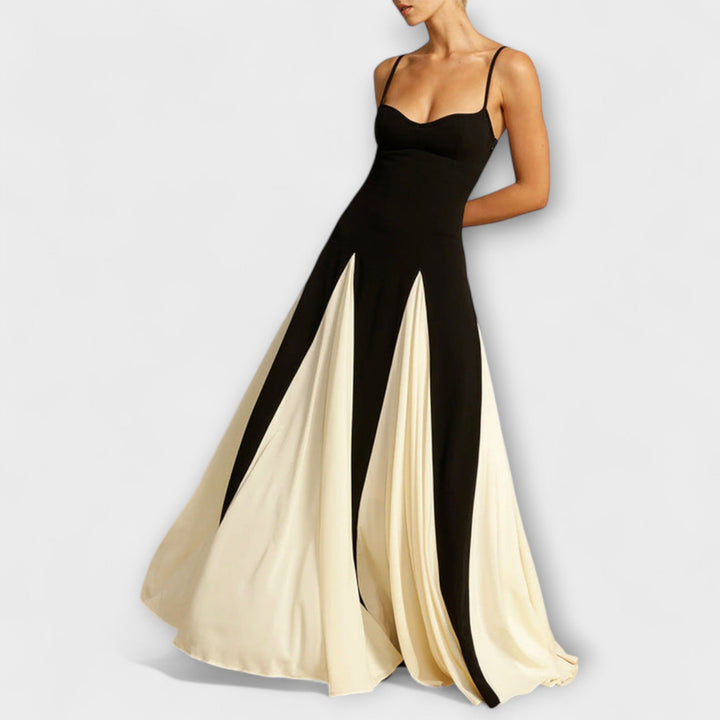 Ember - Classico Abito Lungo A-Line con Pannelli in Tulle