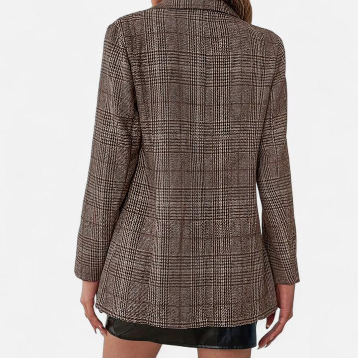 Delphine | Eleganter Damenblazer mit taillierter Passform und Karomuster
