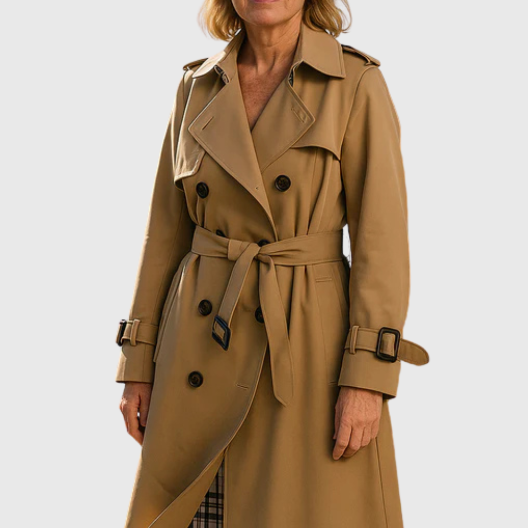 Women's Trenchcoat Belted Double-Breasted Water-Resistant Everyday