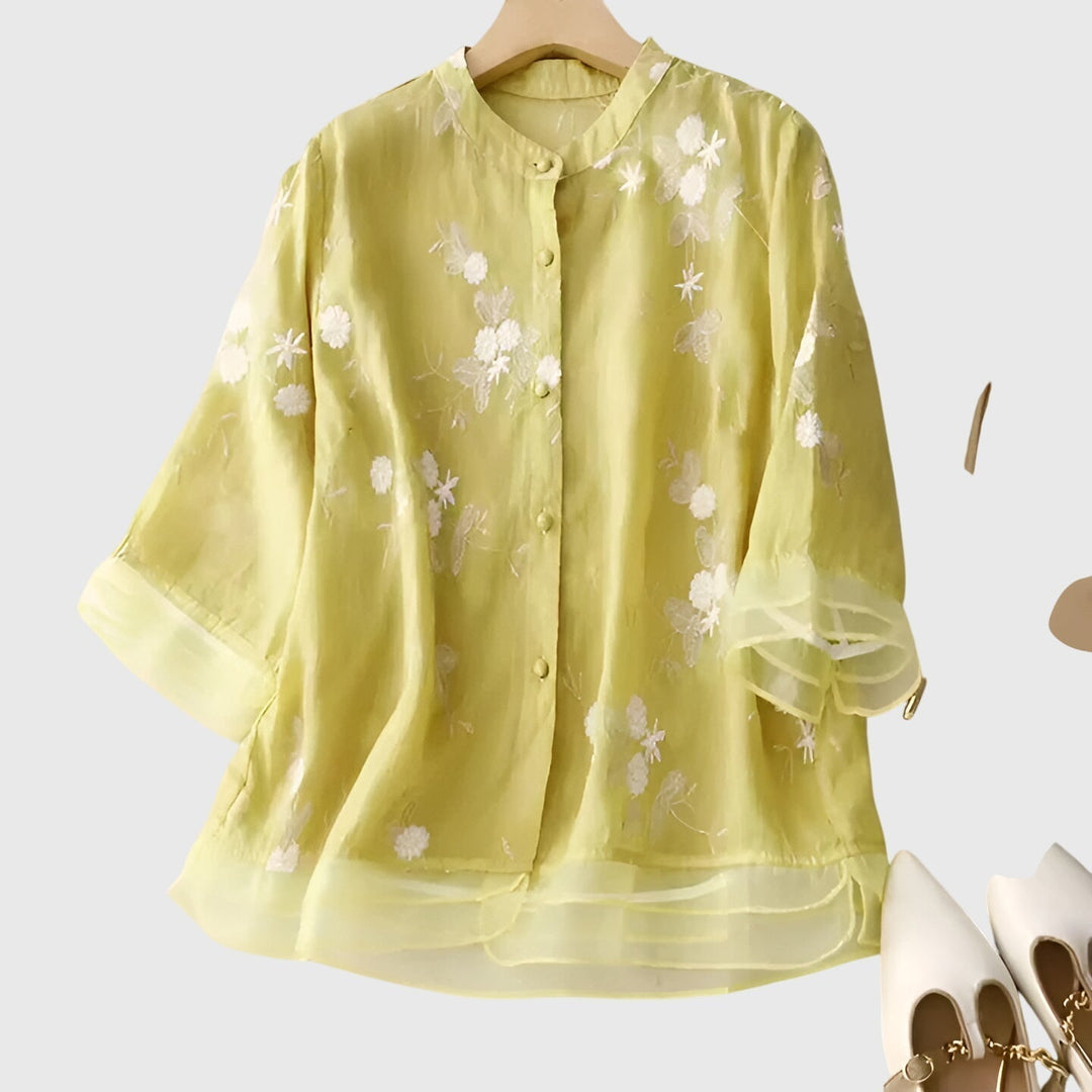 Nellie™ | Top elegante con fiori ricamati