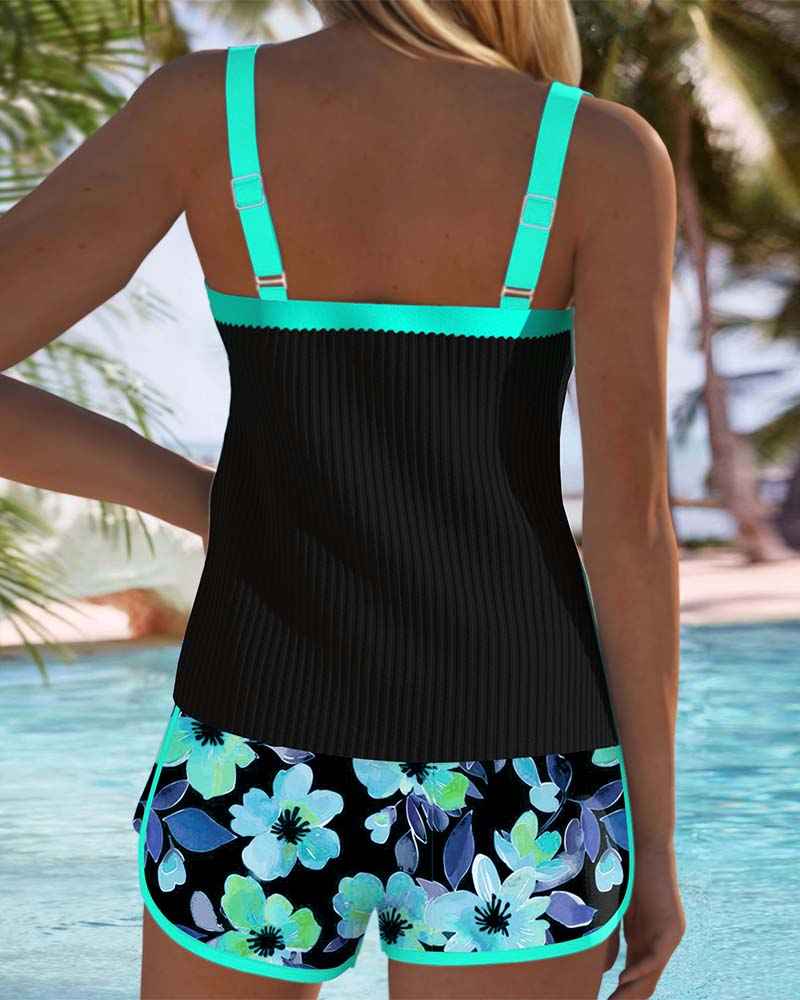 Conjunto Elegante de Tankini em Duas Peças