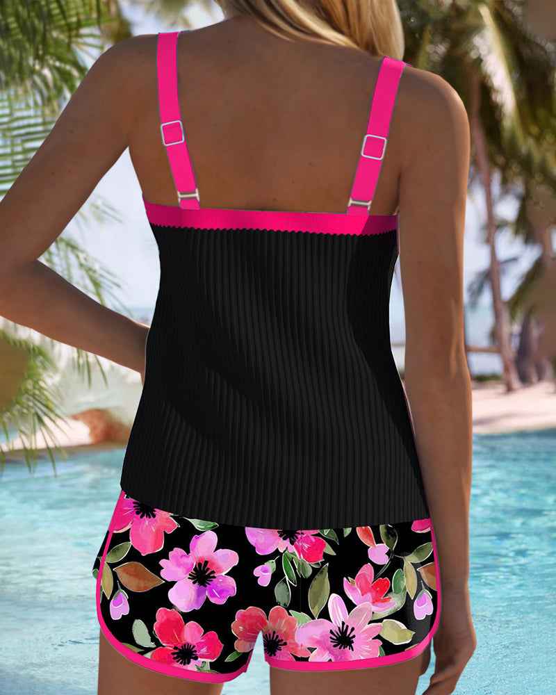 Conjunto Elegante de Tankini em Duas Peças