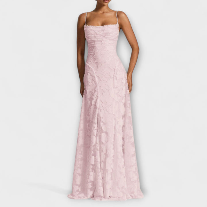 Emberly - Elegantes Jacquard Maxikleid