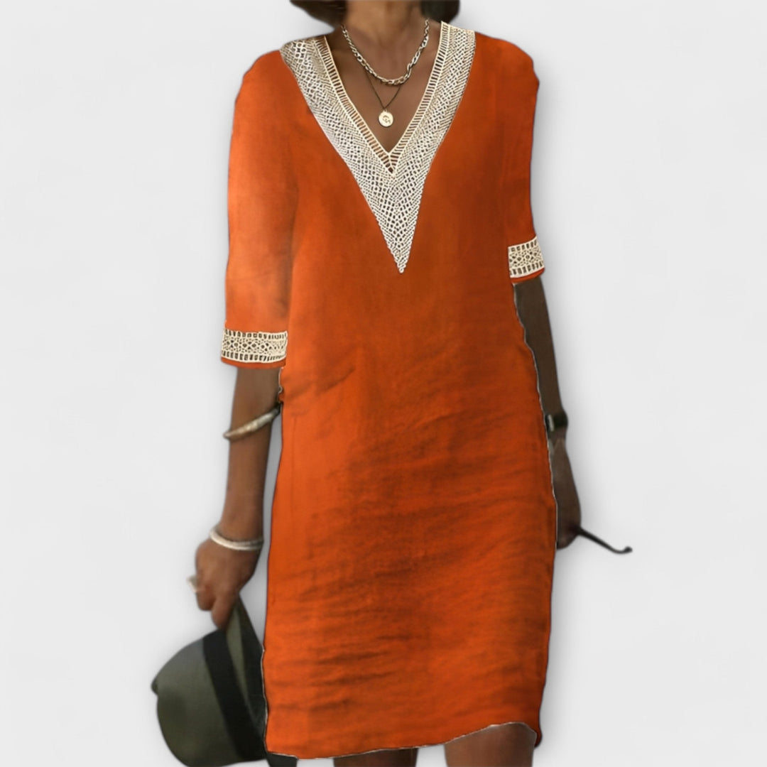 Emelia | Boho-inspiriertes V-Ausschnitt Kleid