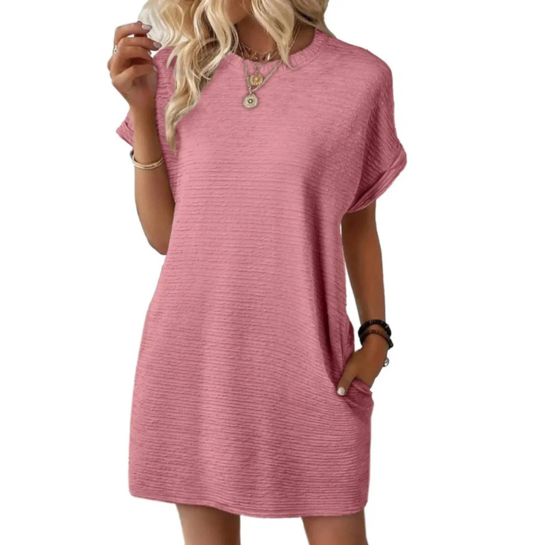 EVASHA™ – Casual Minimalistisk Rund Hals Sommerkjole