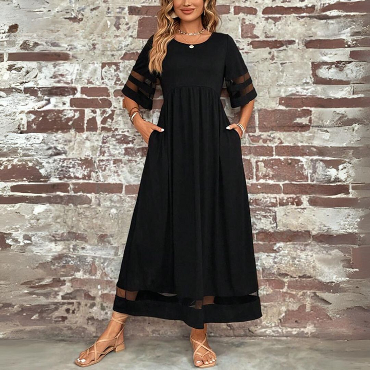 Aubrey™ – Abito Midi Snellente con Effetto Pancia Liscia