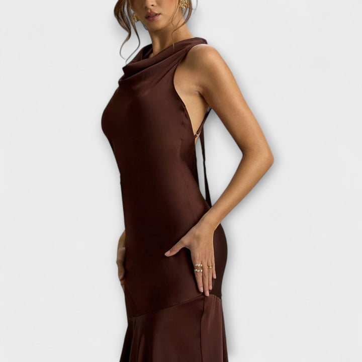 Lennon - Vestido maxi elegante de satén