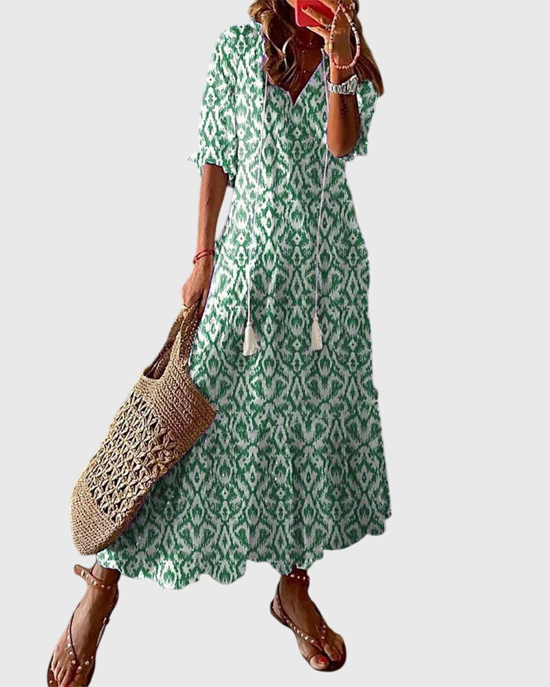 Amalia™ | Vestido Vintage Boho de Verão