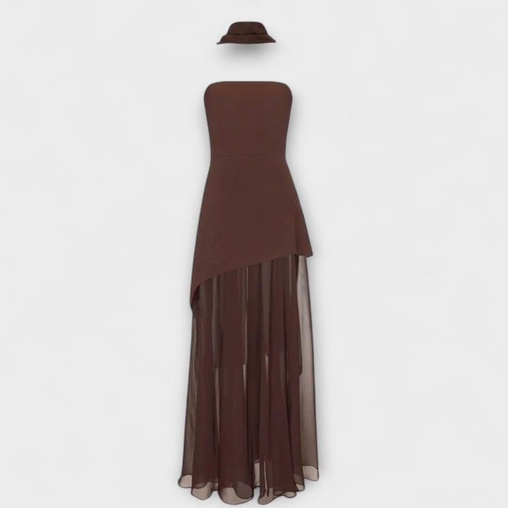 Goldie - Vestido maxi de gasa