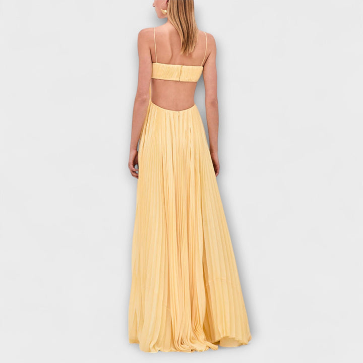 Mireille - Chic plisseret cutout flydende maxikjole