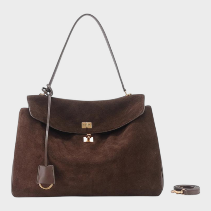 Amandine | Bolsa de ombro com estrutura suave, aba magnética e alça ajustável