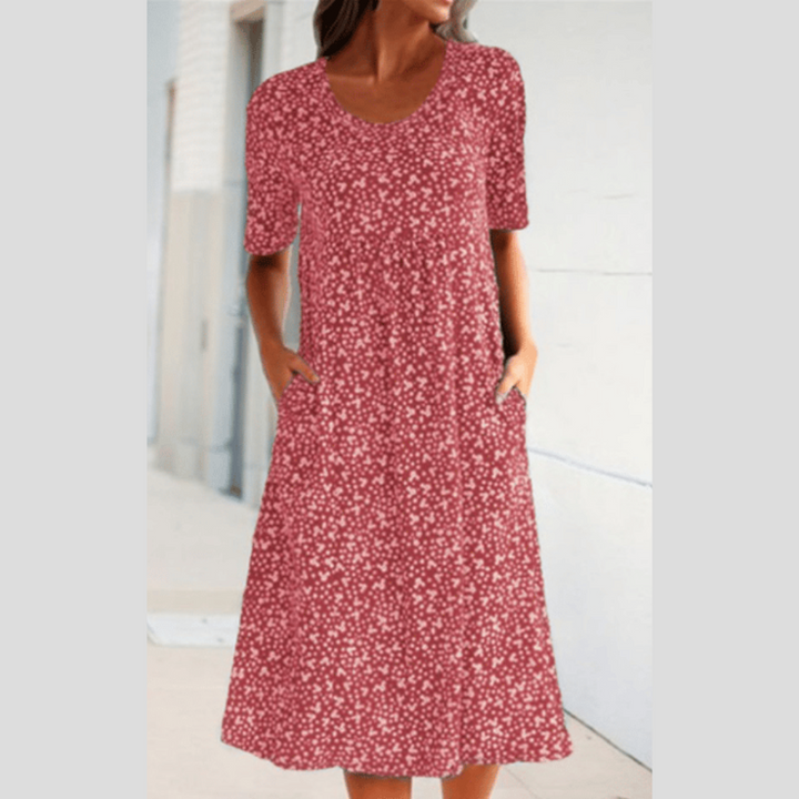 Amara | Elegante Abito Midi con Stampa Floreale